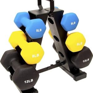 Colored Neoprene Dumbbell Set with Stand