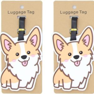 Corgi Luggage Tags 2-Pack Cute Silicone
