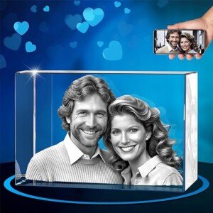 Custom 3D Crystal Photo – Personalized Valentine’s Day Gift