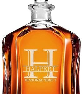 Custom Engraved Etched Glass Whiskey Decanter