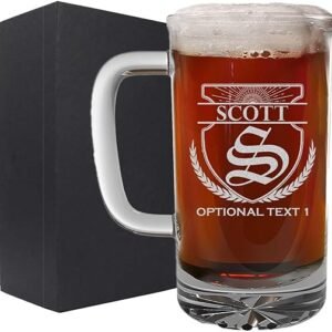 Custom Etched 16oz Beer Mug for Men