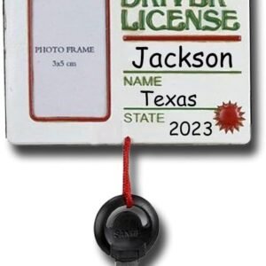 Custom New Driver License Frame with Hanging Car Ornament