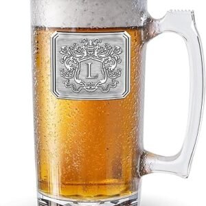 Customized Beer Mug with Monogram Initial L