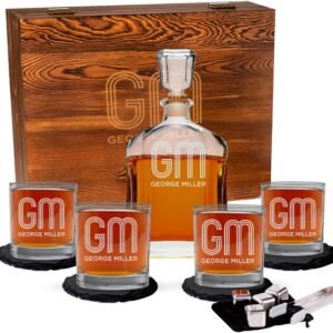 Customized Whiskey Decanter Set – 9 Designs