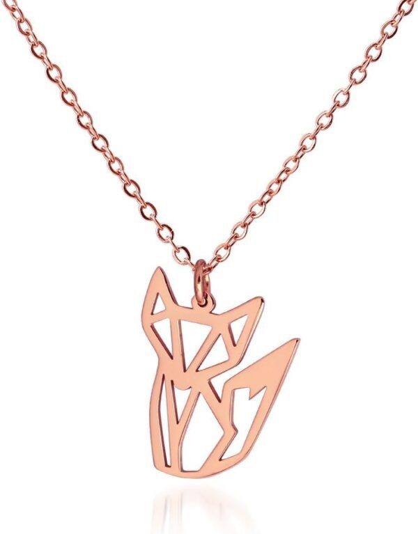 Cute Fox Necklace Origami Jewelry