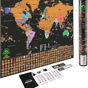 Deluxe Scratch Off World Map
