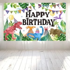 Dino Jungle Birthday Backdrop - Extra Large