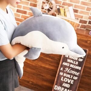 Dolphin Plush Hugging Pillow, Soft Stuffed Animal Toy