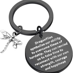 Dragonfly Lover Keychain: Inspirational & Encouraging