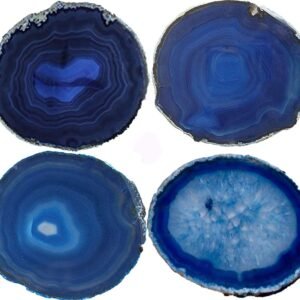 Dyed Blue Agate Stone Coasters Set