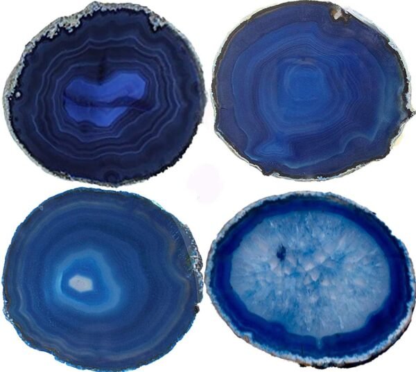 Dyed Blue Agate Stone Coasters Set