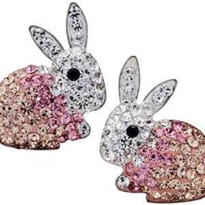 Easter Bunny Stud Earrings – Crystal Sterling Silver