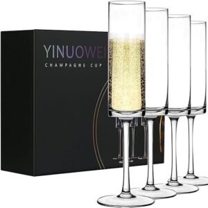 Elegant Hand Blown Wedding Champagne Flutes