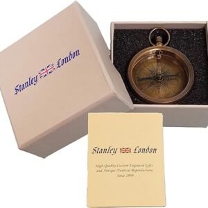 Engraved Antique Brass Pocket Compass