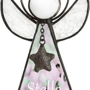 Engraved Stained Glass Angel Ornament