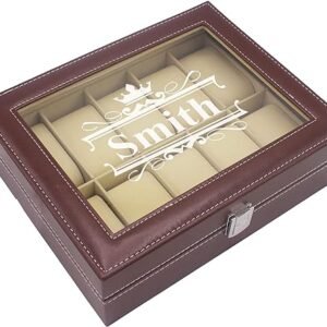 Engraved Watch Storage Box - Personalized, Crown Style