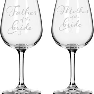 Etched Wedding Wine Glass Gift Set