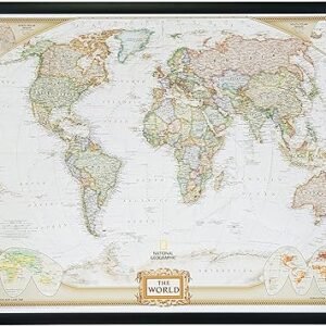 Executive World Travel Map with Pins