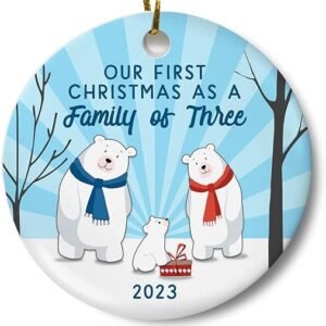 Family of Three Christmas Tree Ornament