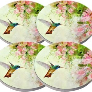 Fashion Personalized Ceramic Coasters – Hummingbird Art