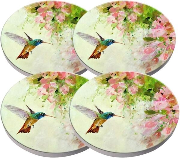 Fashion Personalized Ceramic Coasters - Hummingbird Art