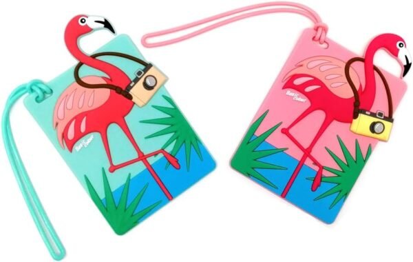 Flamingo Pattern Luggage Tags - Set of 2