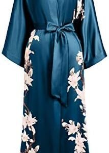 Floral Satin Kimono Sleepwear Bathrobe