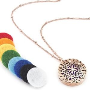 Flower Burst Diffuser Necklace (Rose Gold)