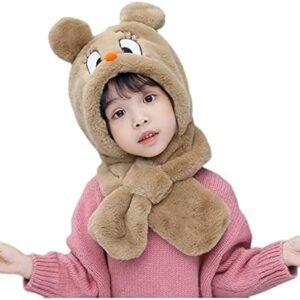 Fluffy Hooded Toddler Winter Hat with Rabbit Ears