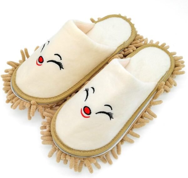 Fox Chenille Microfiber Mop Slippers - Camel