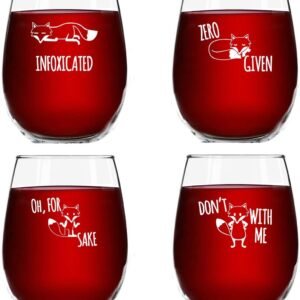 Fox Series Stemless Wine Glass Set