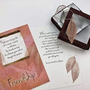 Friendship Greeting Card and Leaf Necklace