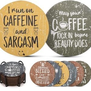 Funny Coasters for Coffee Table – Set of 8