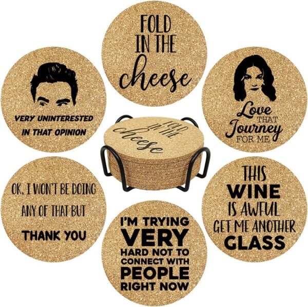 Funny Drink Coasters with Metal Holder