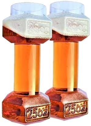 Funny Dumbbell Beer Glasses, Set of 2