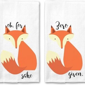 Funny Fox Saying Kitchen Tea Towel (Set of 2)