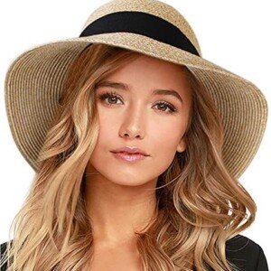 FURTALK Womens Straw Travel Sun Hat