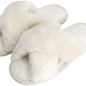 Fuzzy Memory Foam Open Toe Slippers