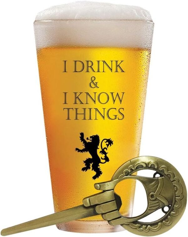 Game of Thrones Beer Glass + Free Bottle Opener