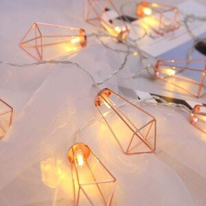 Geometric Diamond String Lights – Rose Gold