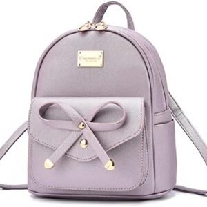 Girls Bowknot Leather Mini Backpack