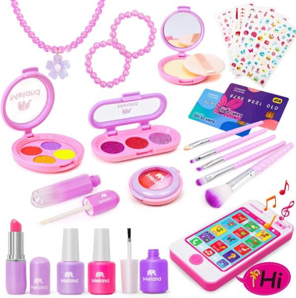 Girls' Pretend Makeup Kit with Accessories