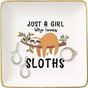 Girl’s Sloth Ceramic Jewelry Holder