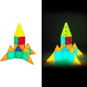 Glow-in-the-Dark Magnetic Building Blocks Set