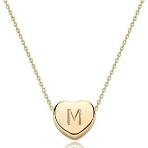 Gold Initial Heart Necklace – Handmade Dainty Jewelry