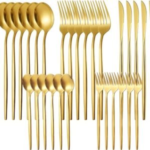 Gold Silverware Set - 30 Piece Flatware