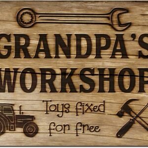 Grandpa's Workshop Aluminum Sign - Vintage Wall Decor
