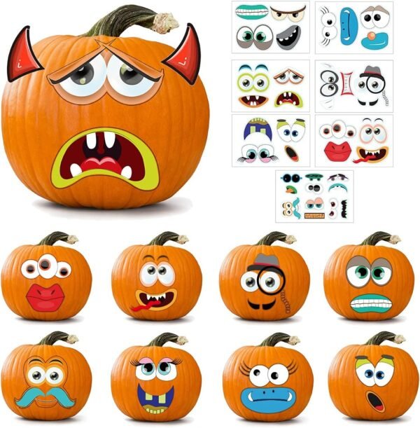 Halloween Pumpkin Decorating Stickers Kit