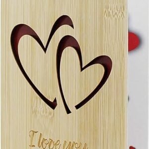 Handmade Bamboo Wood Love Greeting Card