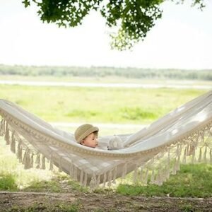 Handmade Boho Brazilian Macrame Hammock Swing